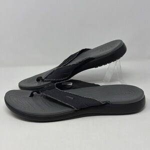 Crocs Men’s Size 13 Comfort Santa Cruz Thong Sandals 205612 Black STORE MODEL